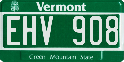 VT license plate EHV908