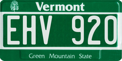 VT license plate EHV920