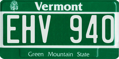 VT license plate EHV940