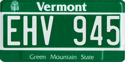VT license plate EHV945