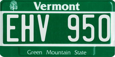 VT license plate EHV950