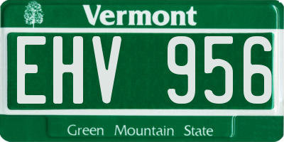 VT license plate EHV956