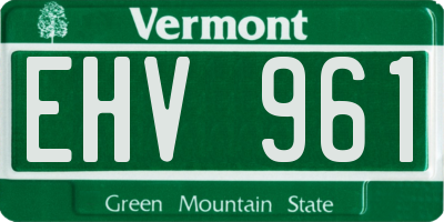 VT license plate EHV961