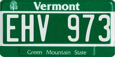 VT license plate EHV973