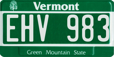 VT license plate EHV983
