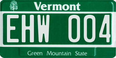 VT license plate EHW004