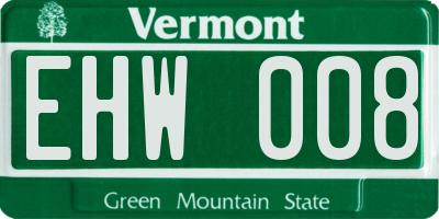 VT license plate EHW008