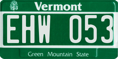 VT license plate EHW053