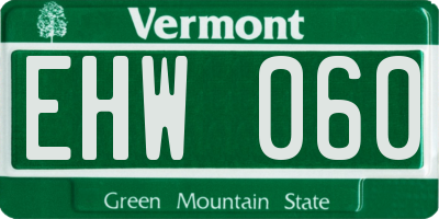 VT license plate EHW060
