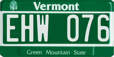 VT license plate EHW076