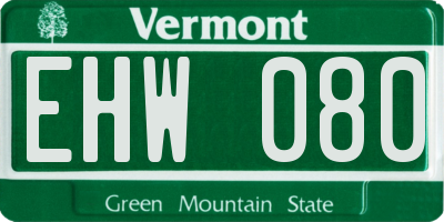 VT license plate EHW080