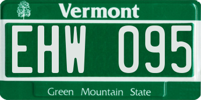VT license plate EHW095
