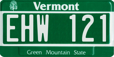 VT license plate EHW121