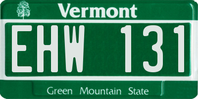 VT license plate EHW131