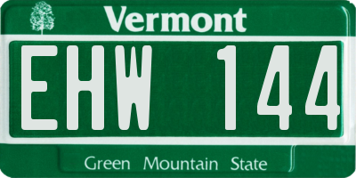 VT license plate EHW144