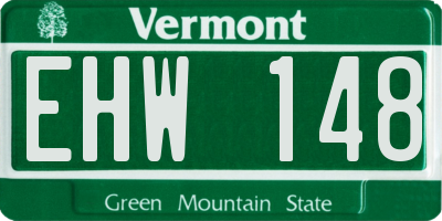 VT license plate EHW148