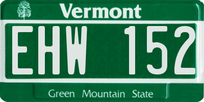 VT license plate EHW152