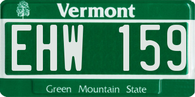 VT license plate EHW159