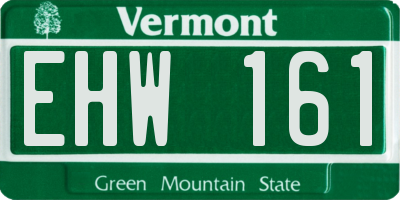 VT license plate EHW161