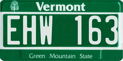 VT license plate EHW163
