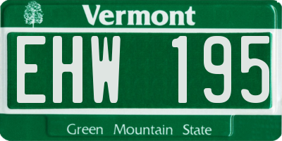 VT license plate EHW195