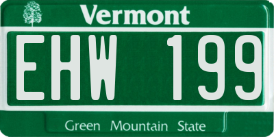 VT license plate EHW199