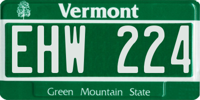 VT license plate EHW224
