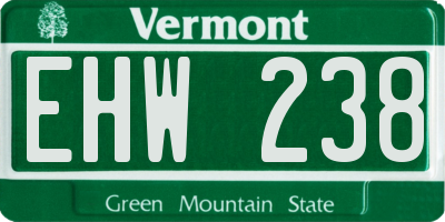 VT license plate EHW238