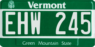 VT license plate EHW245