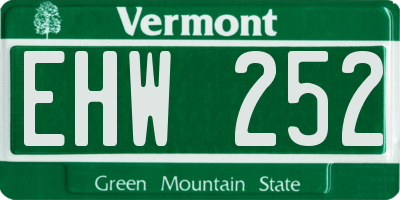 VT license plate EHW252