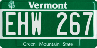VT license plate EHW267