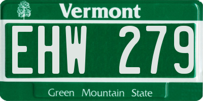 VT license plate EHW279