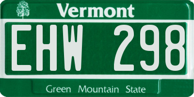 VT license plate EHW298