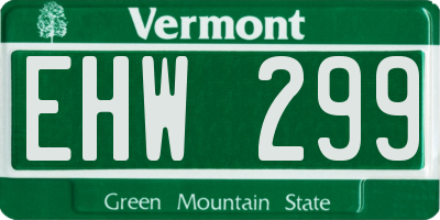 VT license plate EHW299