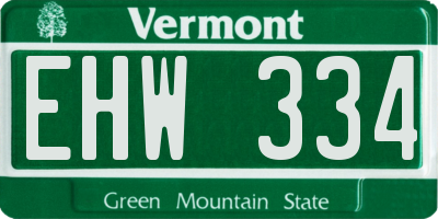 VT license plate EHW334