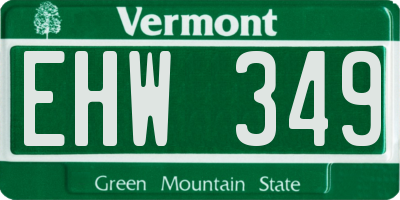 VT license plate EHW349