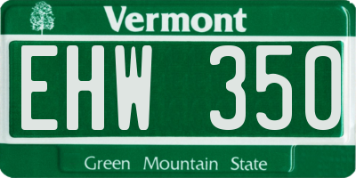 VT license plate EHW350