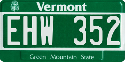 VT license plate EHW352
