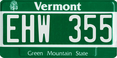 VT license plate EHW355