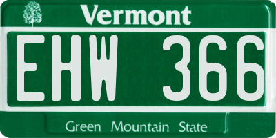 VT license plate EHW366