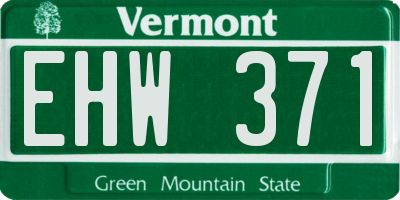 VT license plate EHW371