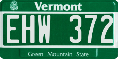VT license plate EHW372