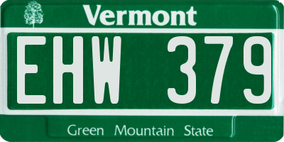 VT license plate EHW379