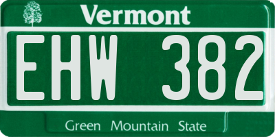 VT license plate EHW382