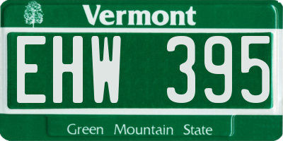 VT license plate EHW395