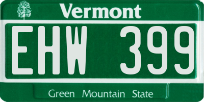 VT license plate EHW399