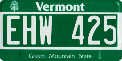 VT license plate EHW425