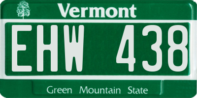 VT license plate EHW438