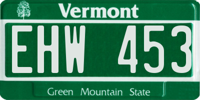 VT license plate EHW453