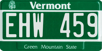 VT license plate EHW459